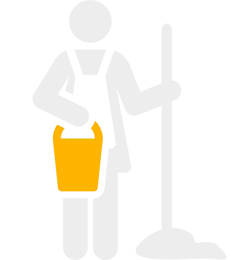 Dessin de fmme de ménage de l'entreprise de nettoyage CV Nettoyage sur Rennes, Bain de Bretagne, le Grand-Fougeray et le département d'Ille et Vilaine